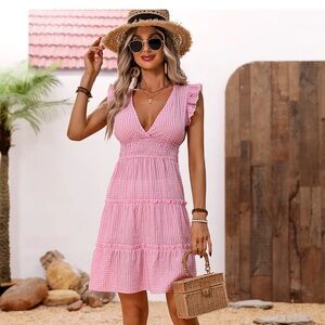 Pink Ruffled Summer Dress